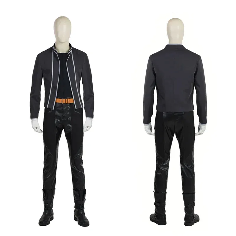 أزياء أنيمي كوس فولميتال الخيميائي إدوارد إلريك التأثيرية سترة طويلة من الجلد الأحمر معطف الزي البدلة زي الهالوين والكريسماس