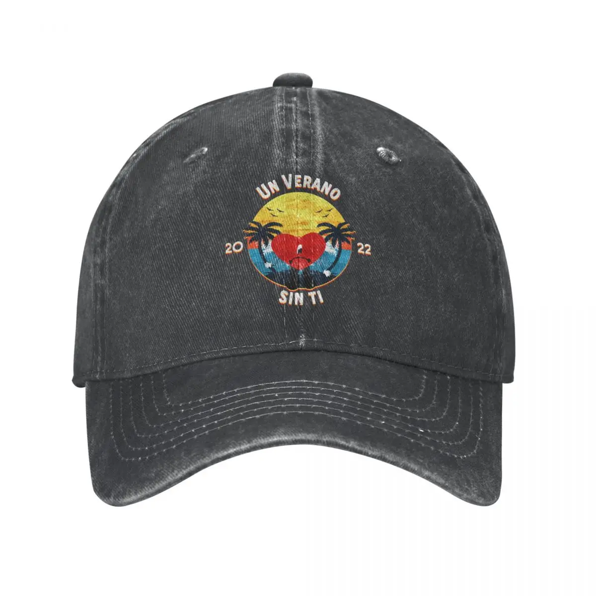 Hip Hop Baseball Cap Snapback Cowboy Hats Bad Bunny Heart Music Summer Autumn Cap Un Verano Sin Ti Wash Casquette Hip Hop