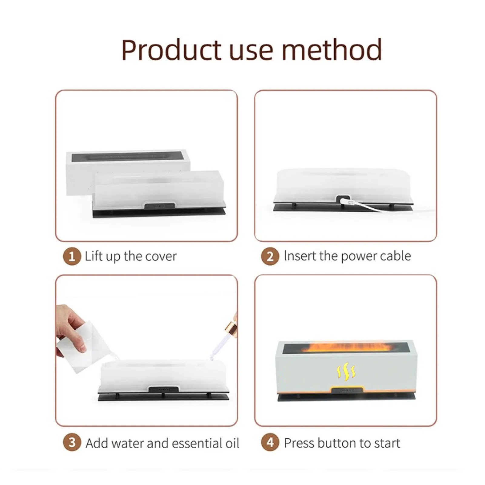 ناشر لهب أجوف مع مصباح ليد ذكي ، مرطب للتفتيت ، محاكاة للزيوت العطرية ، من إلى من من من من من من من ؟