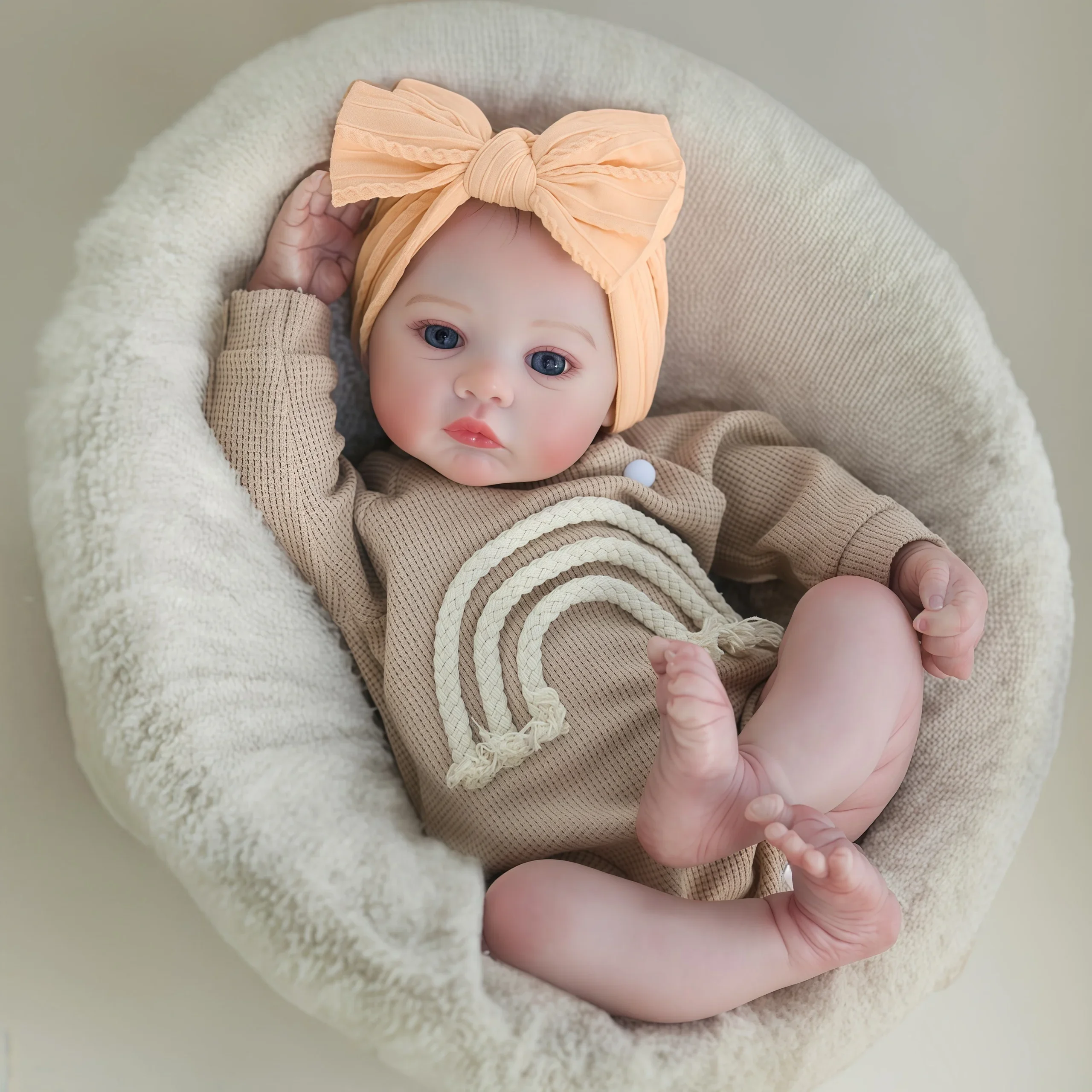 

Risbecko 18 Inch Realistic Reborn Baby Doll - 45cm Handmade Reborn Preemie Baby Newborn Kids Toy Figure Gift Girl Dolls