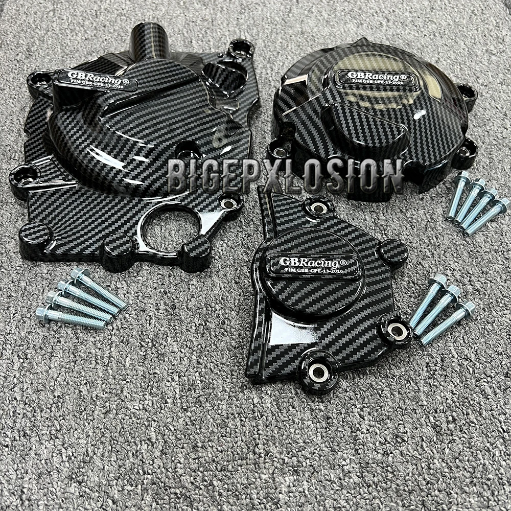 Carbon Fiber Printing Motorcycles Engine Cover Protection  For Kawasaki NINJA ZX-25R 2020-2024 & NINJA ZX-4R / ZX-4RR 2023-2024