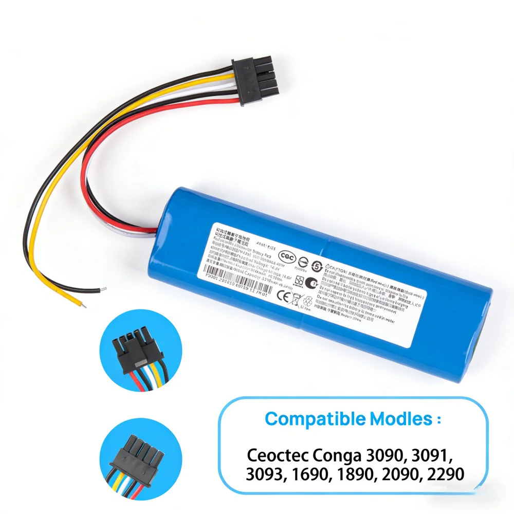 14.4 V 12800mAh Battery Pack Replacement Accessories for CECOTEC CONGA 3090 3091 3092 1690 1890 2090 Robot Vacuum Cleaner