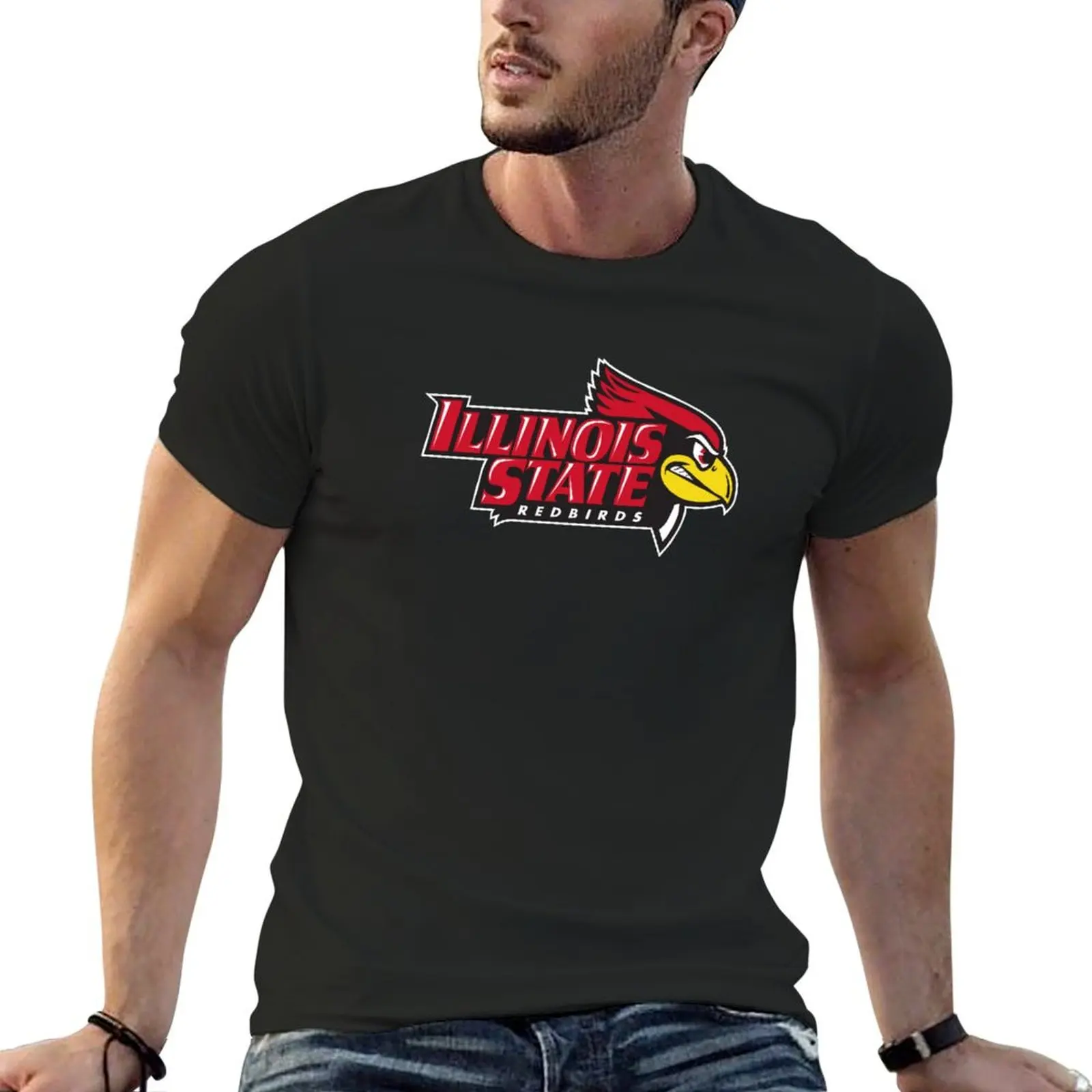 the Redbirds Illinois State-icon T-Shirt blue archive graphic t shirt vintage plus sizes men graphic t shirts