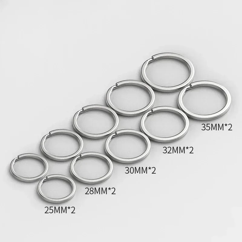 20pcs Stainless Steel Key Ring Key Chain 25/30mm Round Flat Round Split Keychain Polished Metal Blank Circle For DIY Findings