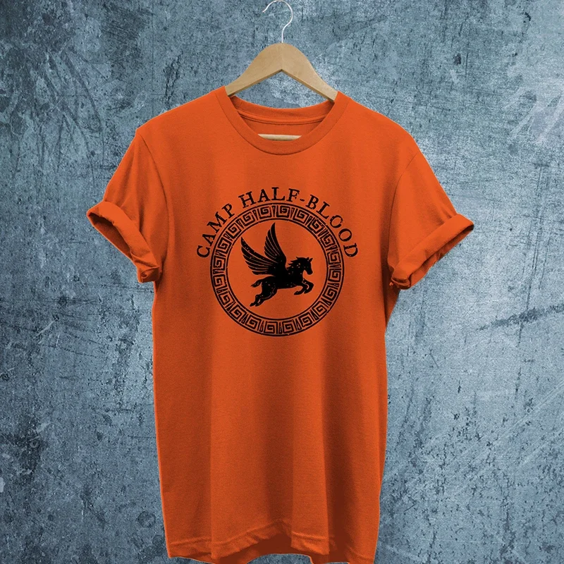 Camp Half Blood Shirt Percy Jackson and Olympian SPQR Women T-shirt Vintage Camp Half-Blood Chronicles Branches Orange T Shirt