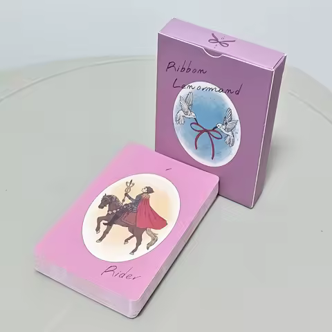 Ribbon Lenormand Deck 36 Pcs Lenormand Cards 9*6cm In A Stylish Matte Pink-purple with A Dull Feel