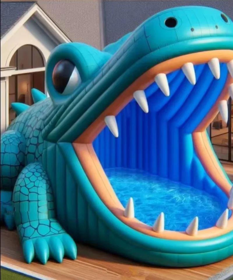 Inflatable Cartoon Animal Pool for  - Outdoor Family Inflatable Swimming Pool