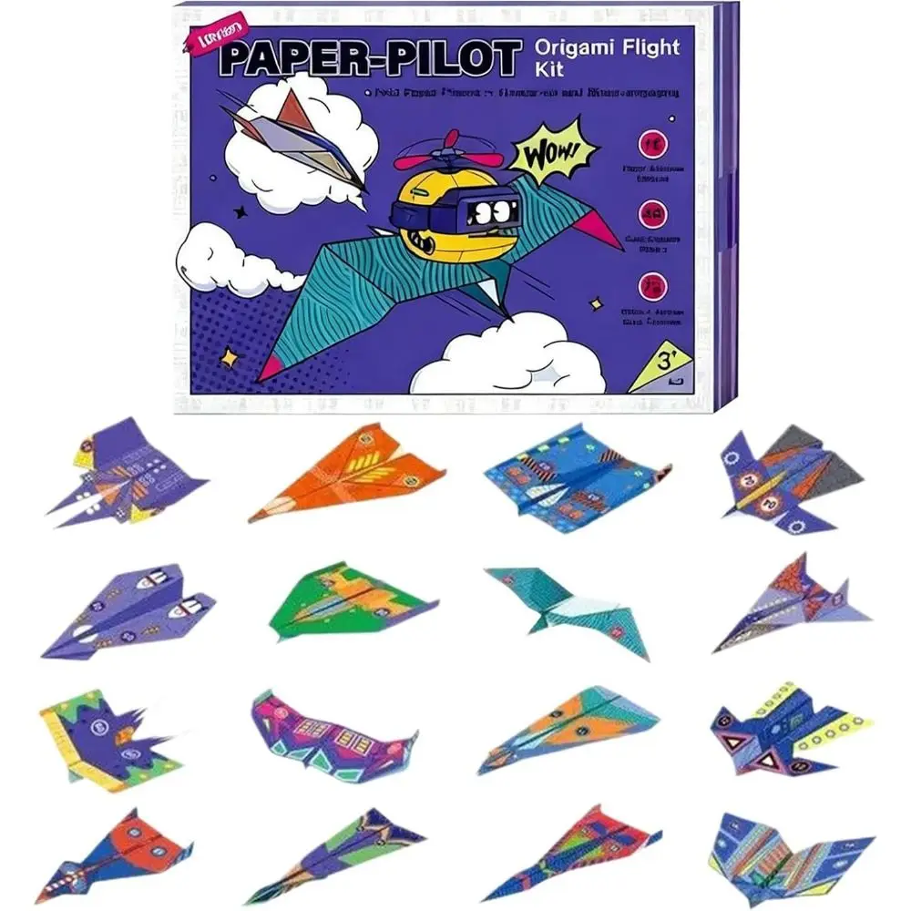 ورقة اليدوية طائرة اوريغامي مونتيسوري الفن التعلم طائرة اوريغامي مجموعة للطي الكرتون تنوعا لعبة الطائرات الورقية