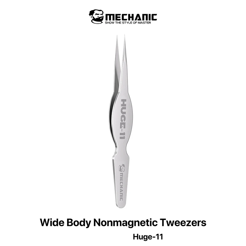 MECHANIC HUGE-11 Wide Body Nonmagnetic Tweezers Heat Resistant Corrosion Resistant Precision Tweezers for Electronic Repair