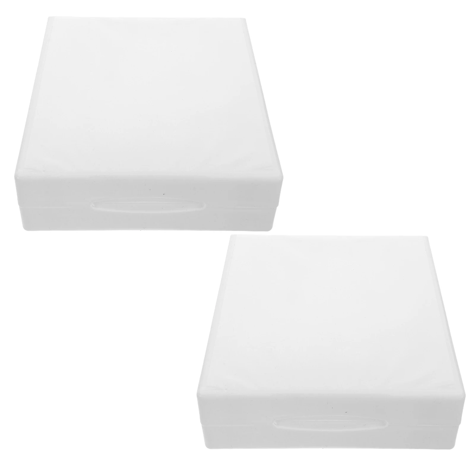 

2pcs Plastic Cd Case Dvd Storage Box Disc Holder Sturdy White Organizer For Home Office Memory Cards Coins