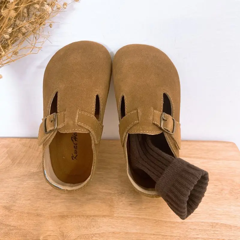 Korean Childrens Shoes 2024 Spring New Leather Childrens Single Shoes Fashionable and Minimalist Shoes