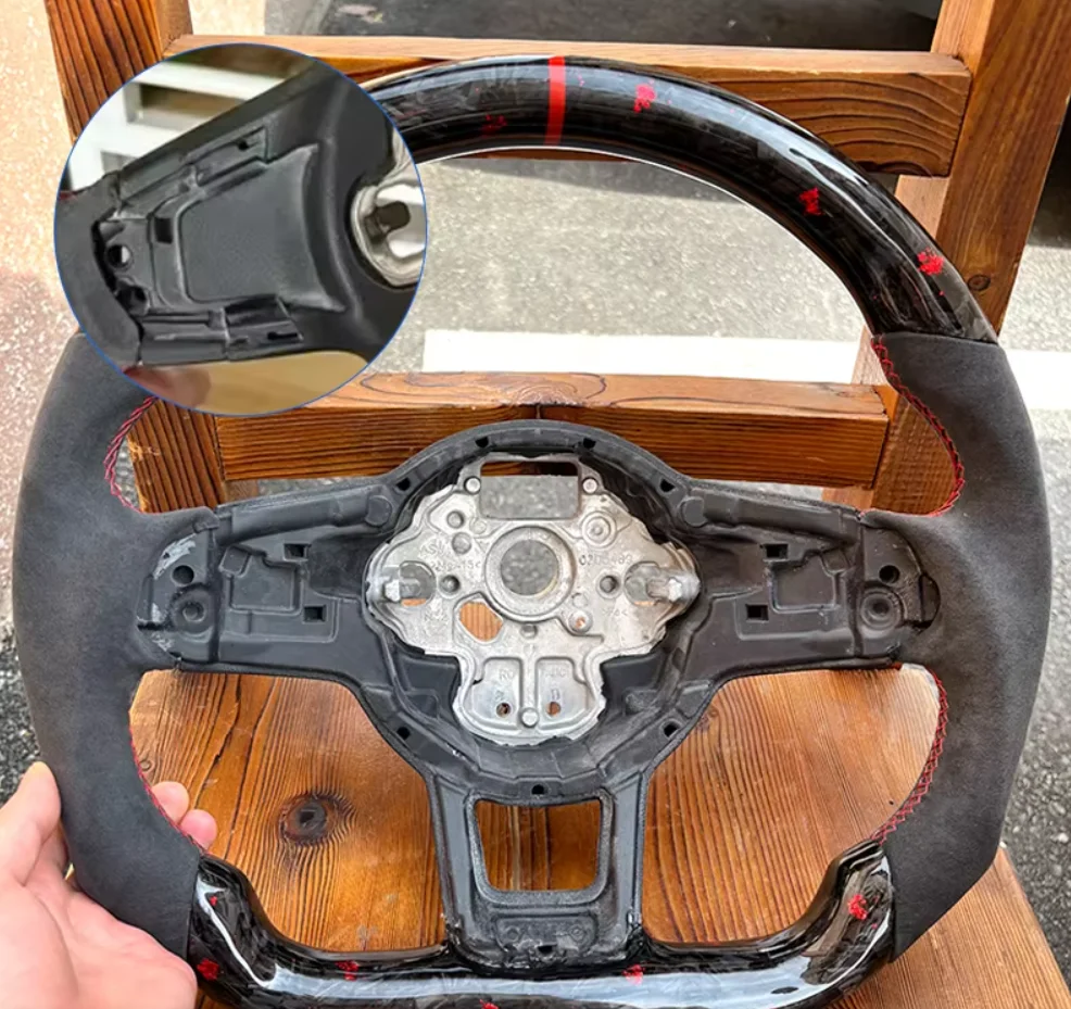 Koolstofvezel Stuurwiel Leer Voor Volkswagen Golf 7 7.5 GTI GTD GTE R 2013-2020 Polo GTI Tiguan passat DSG - afbeelding 1