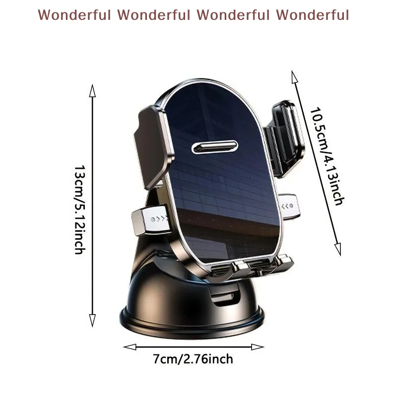 

Car Dashboard Phone Holder 360 Degree Rotation Suction Cup Mount With Adjustable Arm For Universal Smartphones And