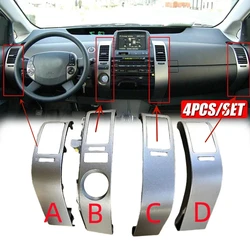 1/4pcs Left Right Center Inner A/C Dash Air Vent Cover Trim For Toyota Prius 2004-2006 #55670-47060 Silver Car Accessories