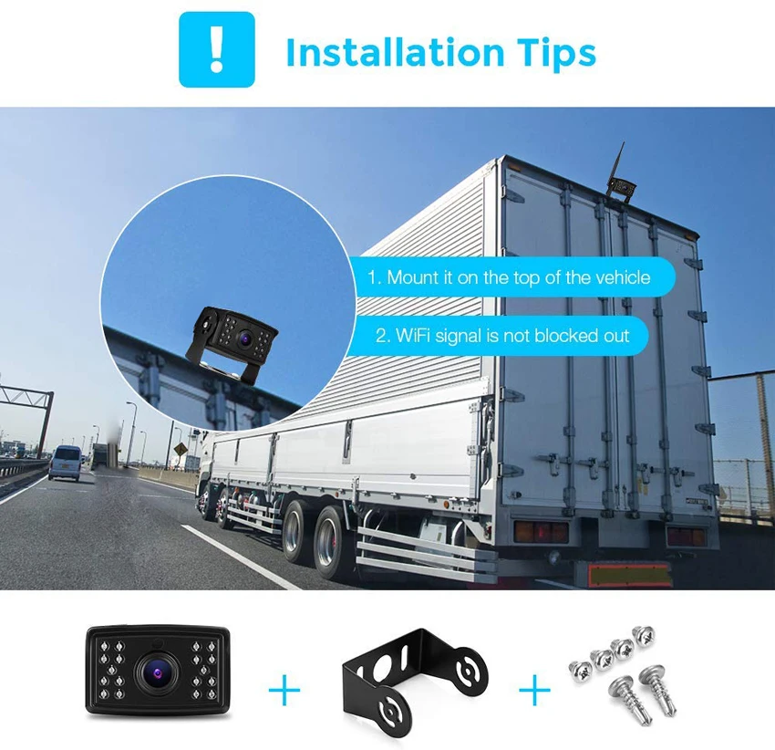 iPoster 4PIN AHD 1080P Rear View Reversing Camera IP69 Waterproof 18 IR LEDs Night Vision Metal Case For Truck Caravan Bus Van