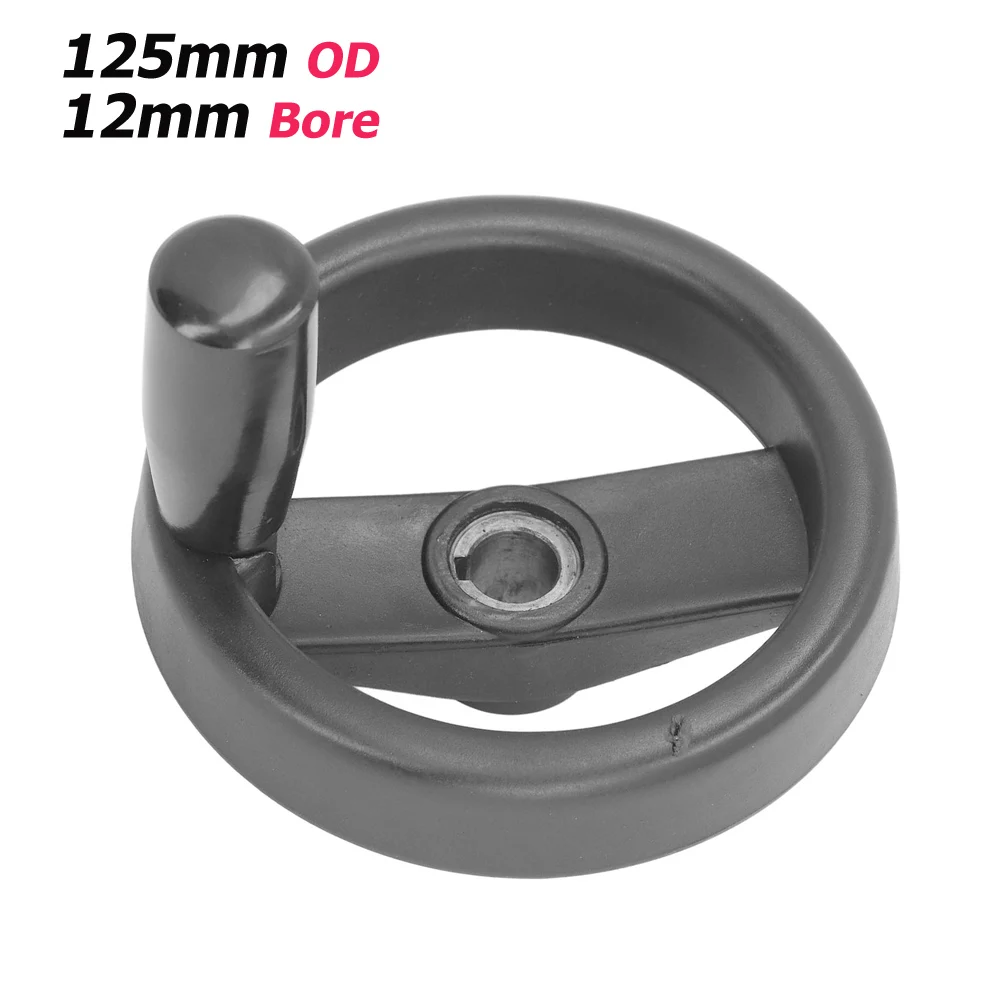 Handwheel 125mm OD 12mm Bore Foldable Handle Plastic Hand Wheel for Lathe Milling Drilling Machine
