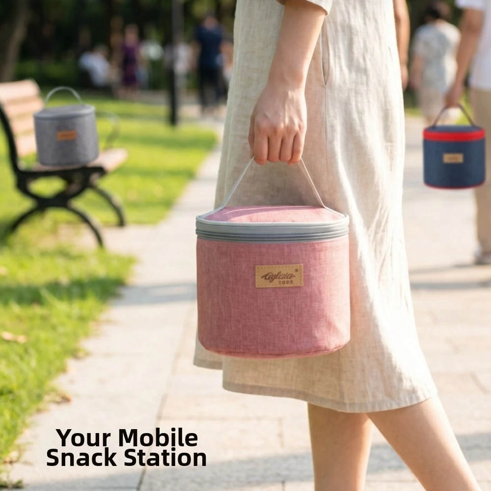 New Fresh-Keeping Insulation Bag Waterproof Aluminum Foil Travel Picnic Bag Handbag Insulation Layer Lunch Box Pouch School Meal