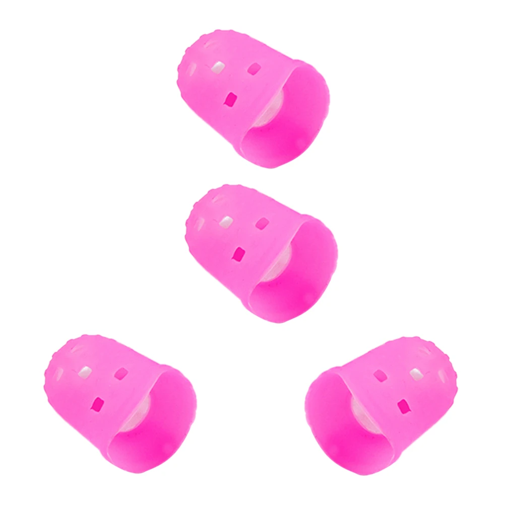 

4 Pcs Silicone Finger Cot Cap Women Protective Sleeves Protectors Guitar Covers Fingertip Caps Sports