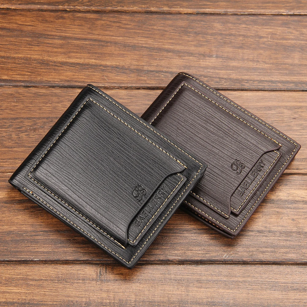 Short Leather Brand Wallet Men Credit Card Holders Purse Vintage Male Cluth Trifold Man Money Bag Clip Cuzdan