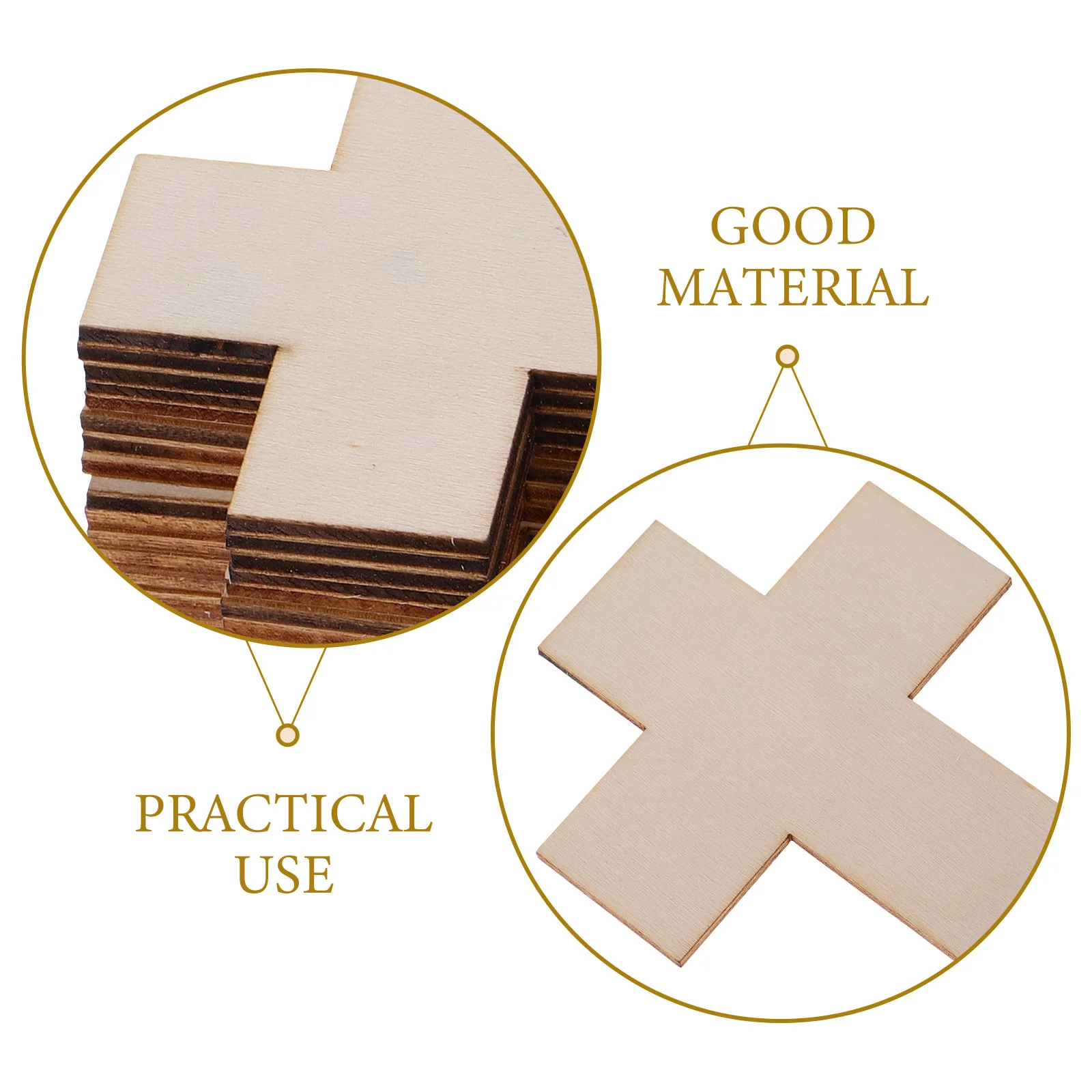 

30pcs Children Painting Tools Blank Cross Shaped Wood Slices Diy Craft Unfinished Wooden Cutouts For Home Office Art Projects