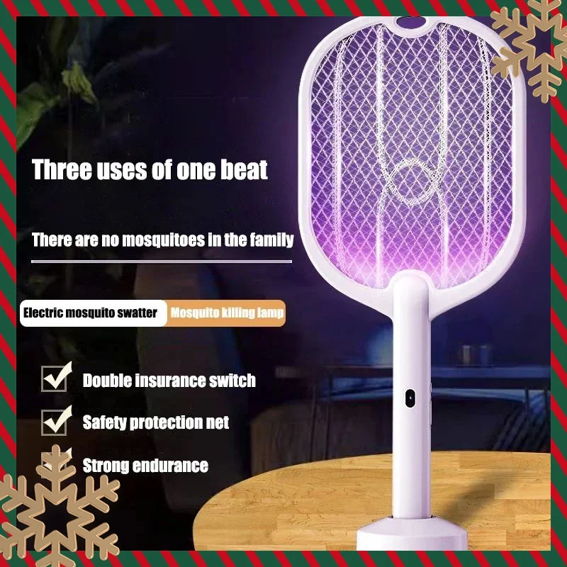 2025 Upgraded 3000V Mosquito Swatter with TYPE-C Charging, 3 in 1 Electric Mosquito Swatter, Mosquito Killer Lamp