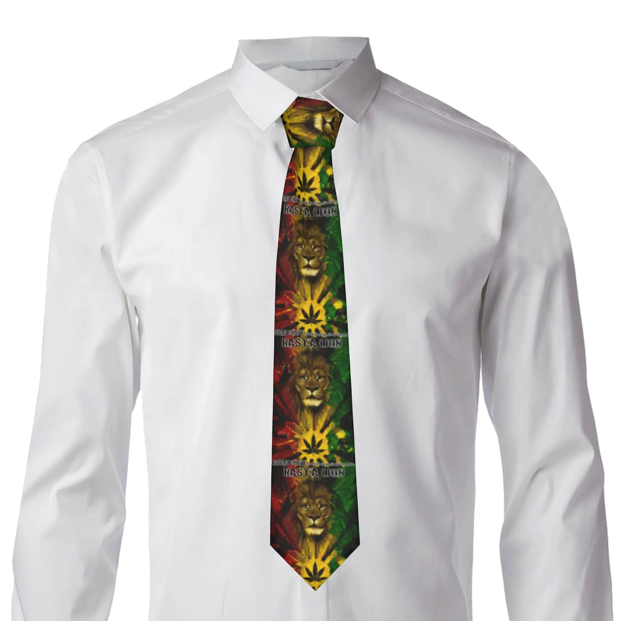 Formal Jamaican Rasta Lion Neckties Men Silk Jamaica Rastafarian Reggae Party Neck Tie