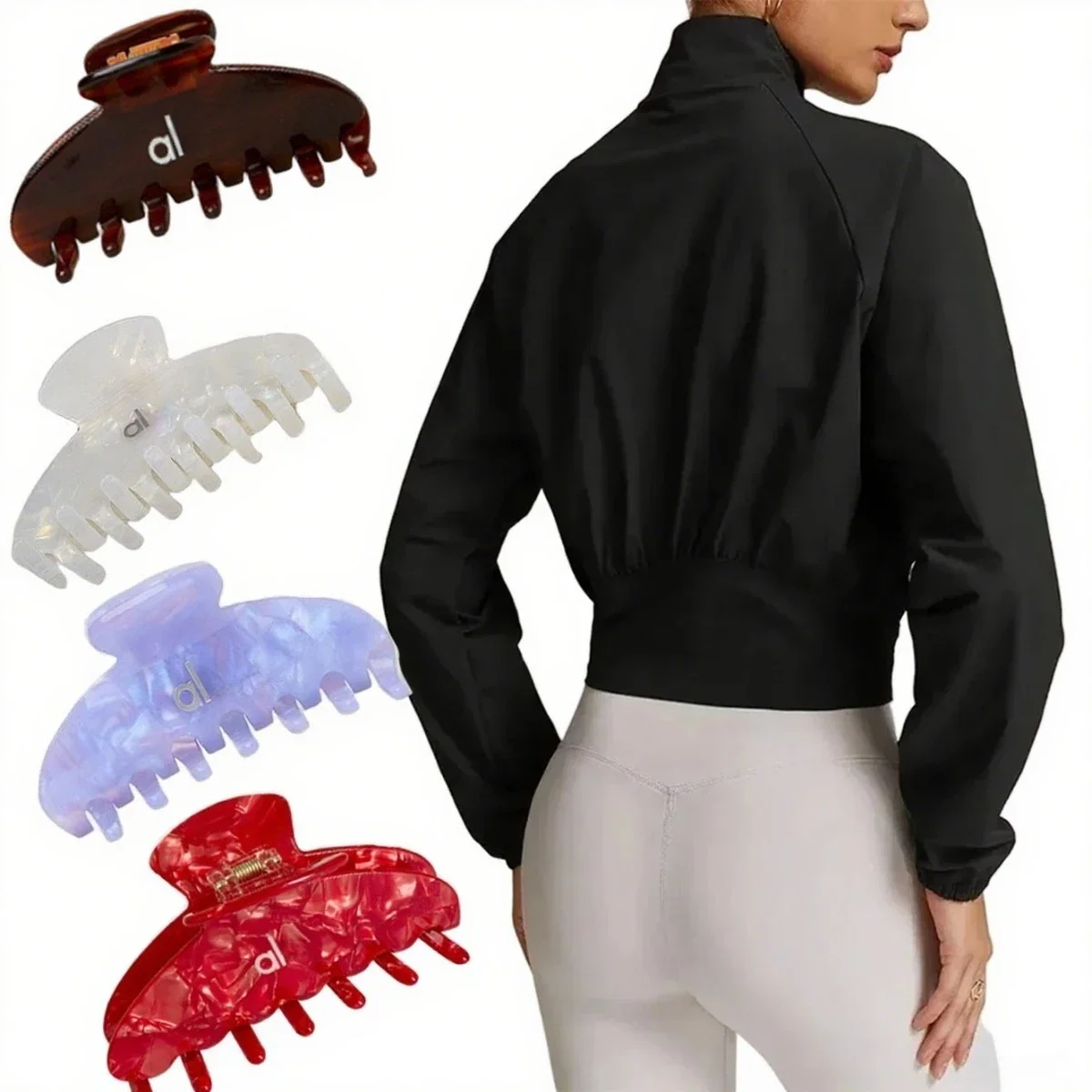 

Yoga Quick-drying Stand-up Neck Sports Jacket Women's Thin Windproof Outdoor Running Fitness Long-sleeved with Clip