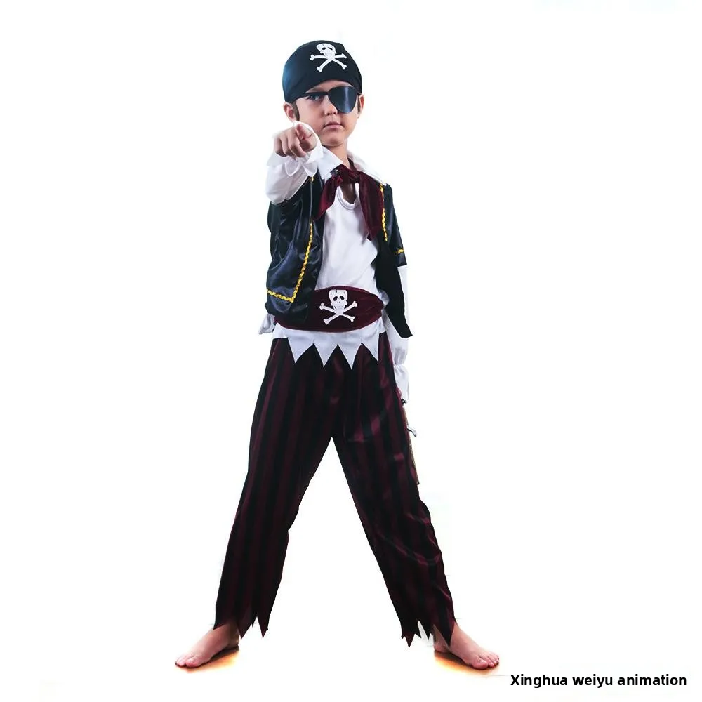 

Детский костюм пирата на Хэллоуин, сценическое представление, ролевой комплект одежды для косплея, пиратский наряд для детей, Хэллоуин, пар