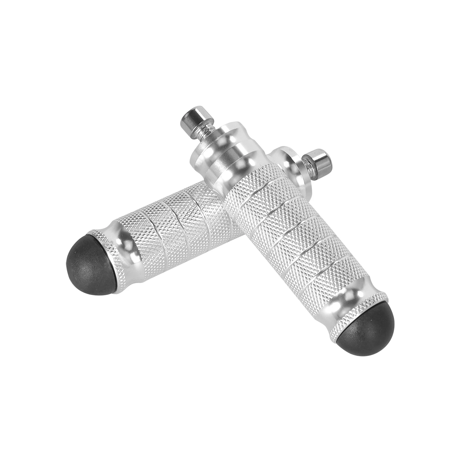 2 Pcs M8 Universal Motorcycle Non-Folding Footrests Footpegs Foot Rests Pegs Rear Pedals Set CNC Aluminum Motorbike Part