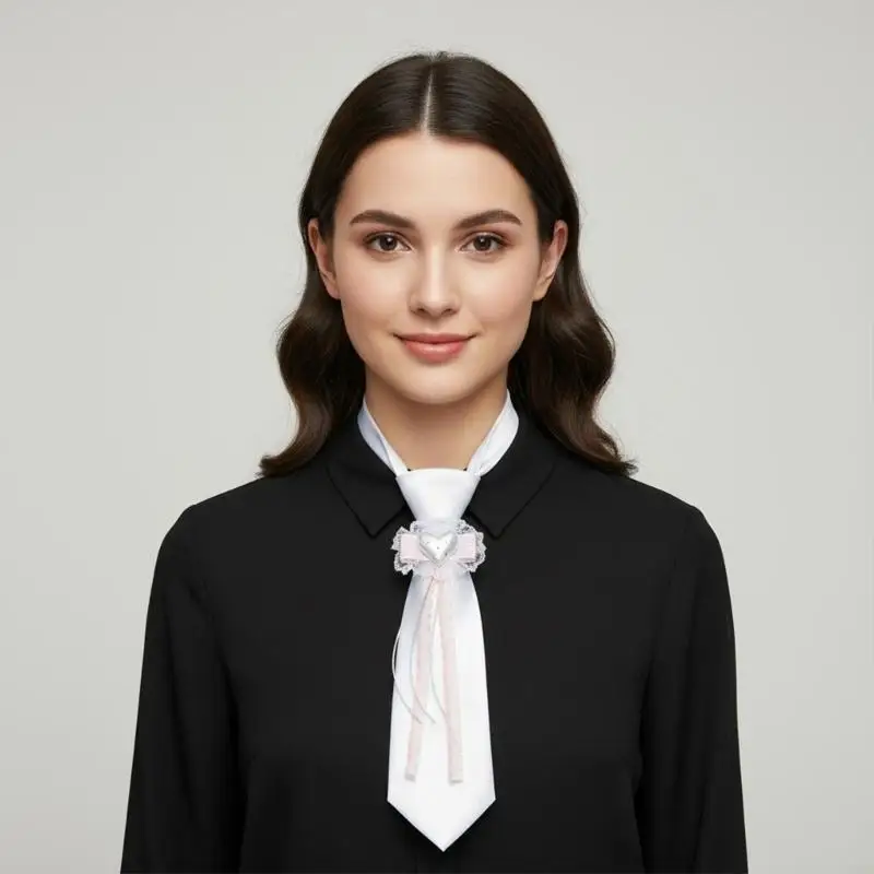 Jk Uniform Black Ties Star Wing Collar Japan Jk seifuku Cosplay Pre-tied Tie Schoolgirl JK Suit Neckwear 