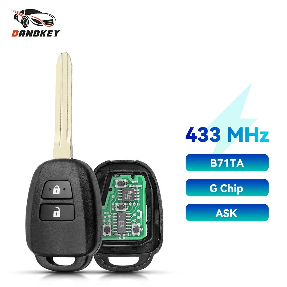 

Dandkey For Toyota Yaris 2012-2014 RAV4 2014-2015 Replacement Remote Control Car Key 433 MHz With G H Chip B71TA Fob Key