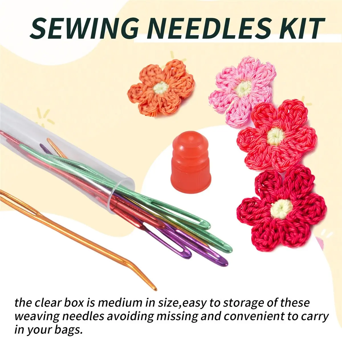 

Набор из 8 изогнутых игл BABQ для вязания крючком, иглы для ткачества, иглы для гобеленов, иглы с большим ушком для штопки и вязания