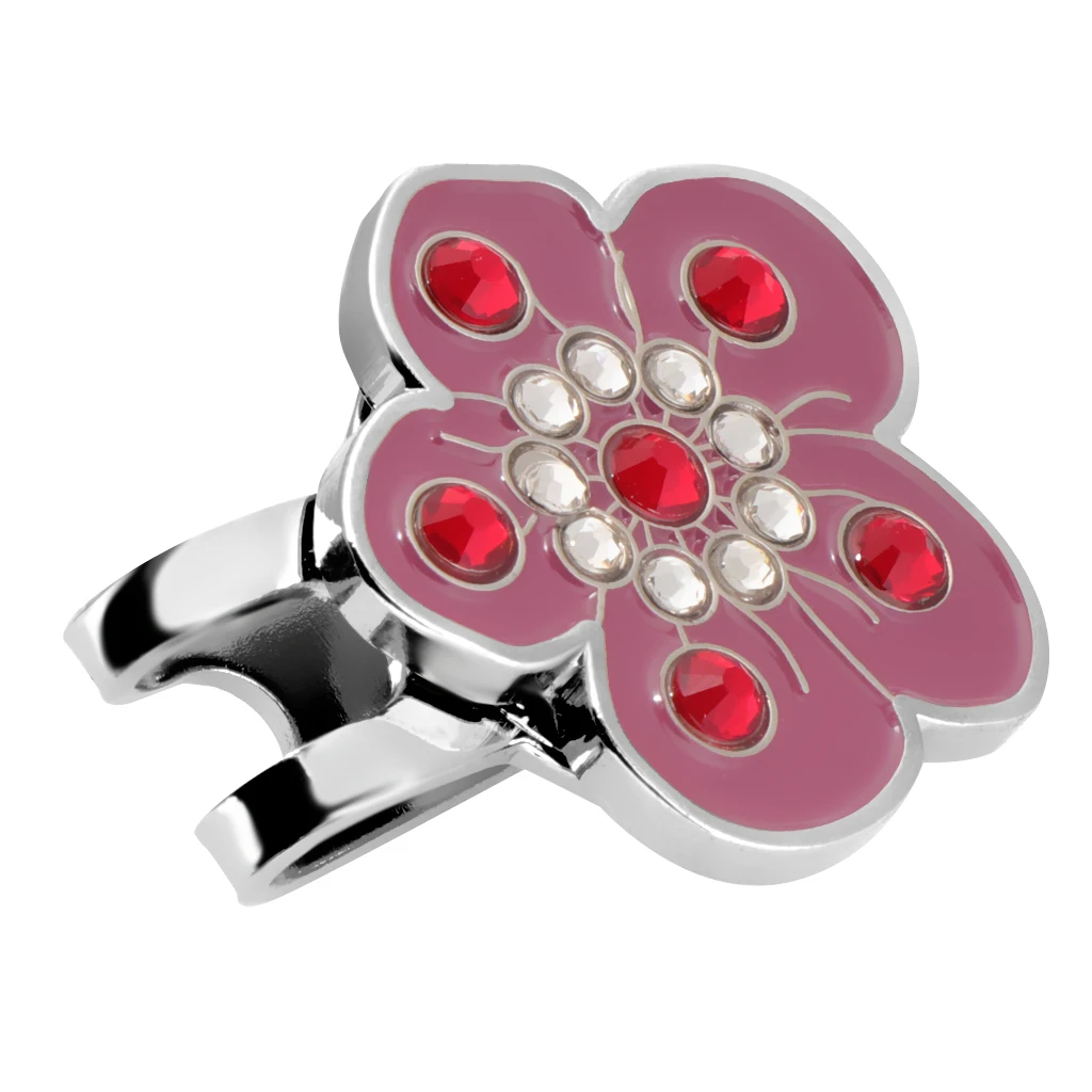 Durable Flower Golf Ball Marker Sturdy Stainless Magnet Hat Clip Gift Set for Golf Cap Visor Attachment