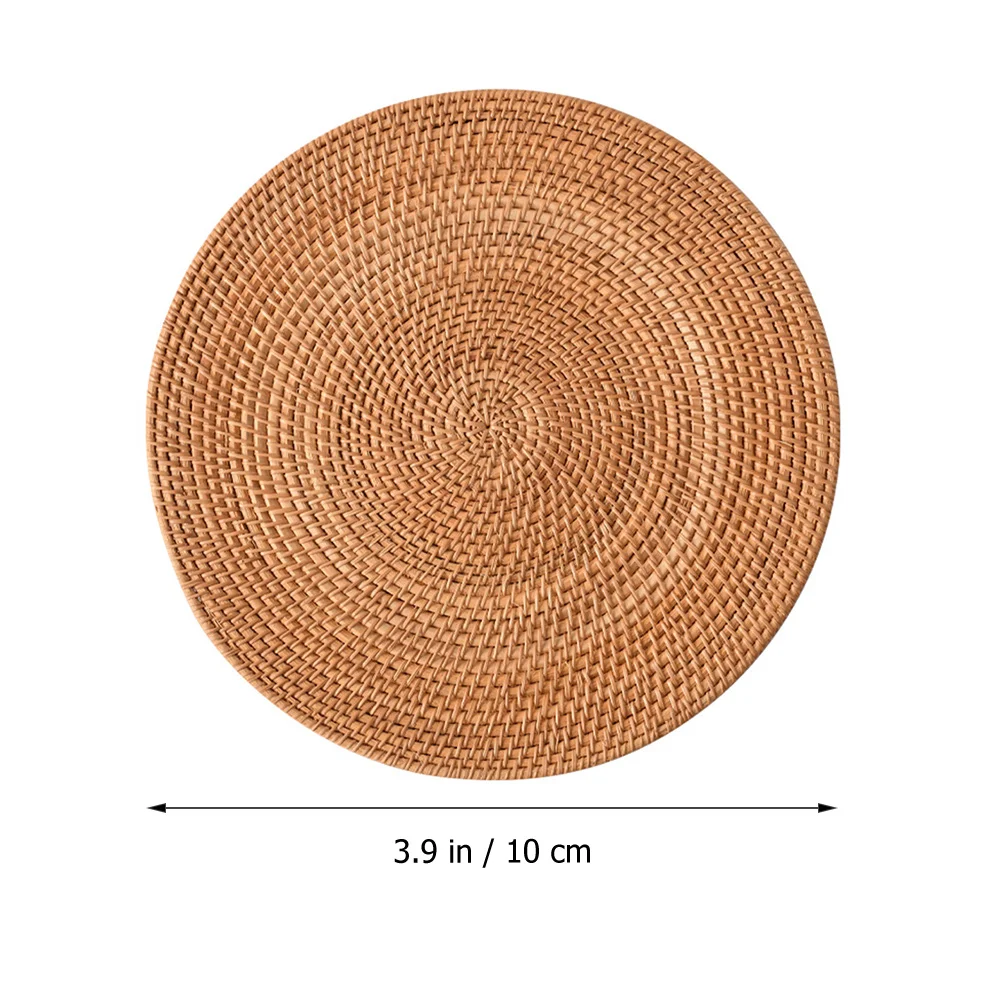

4 Pcs Rattan Coasters Rustic Decor Woven Placemat Mats for Kitchen Table Wicker Placemats Dining Tables