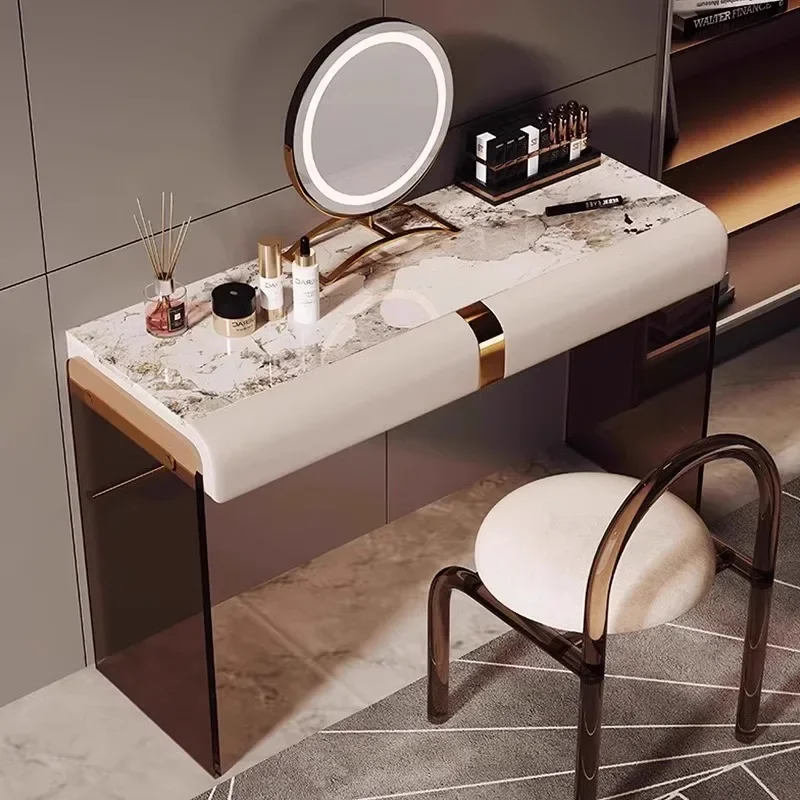 Luxury Modern Vanity Table Mid Century Living Room Women Makeup Mirror Dressing Table Chair Acrylic Penteadeira Home Furniture
