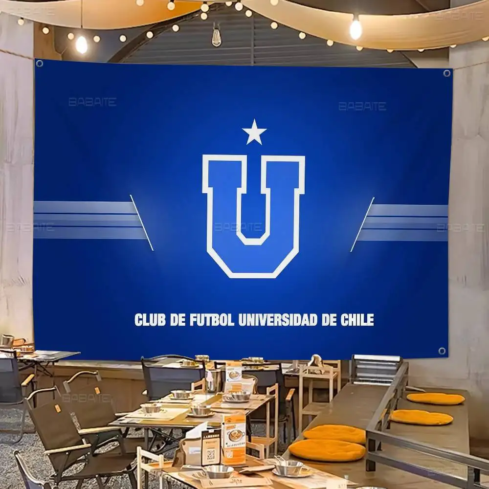 Chile U-University Logo Small Size Cheerleading Banner Hand Pulled Flag Outdoor Atmosphere Flags