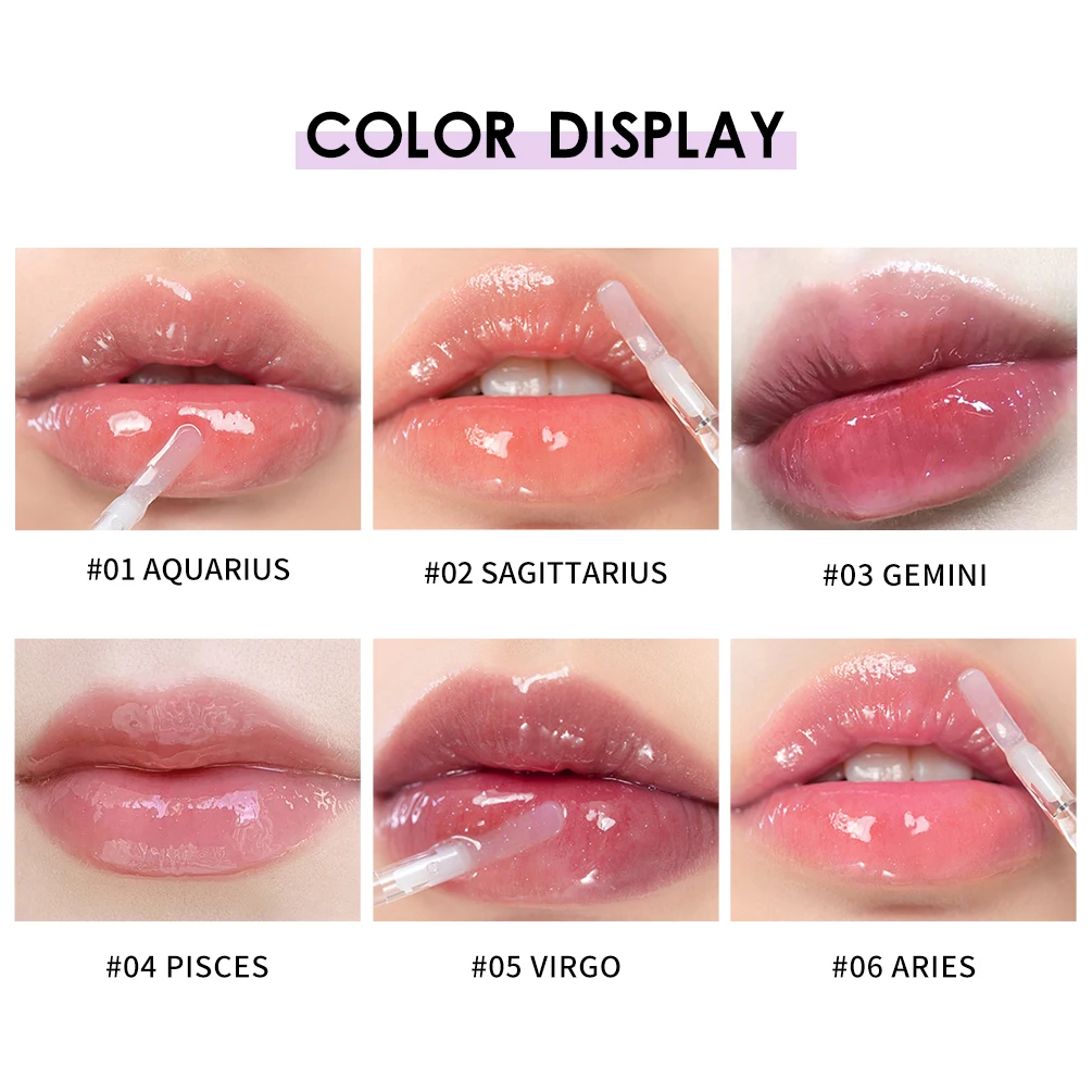 QIBEST 保湿リップグロスベース口紅メイクアップウォーターリップティントグリッターリッププランパーシマーミントフレーバー透明リップグロス
