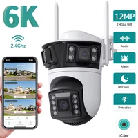 Cámara HD 6K de 12MP con 3 lentes, sistema de cámara exterior de Triple lente de 6MP, detección humana IA, WiFi, CCTV, resistente al agua, aplicación iCsee, seguridad de vídeo