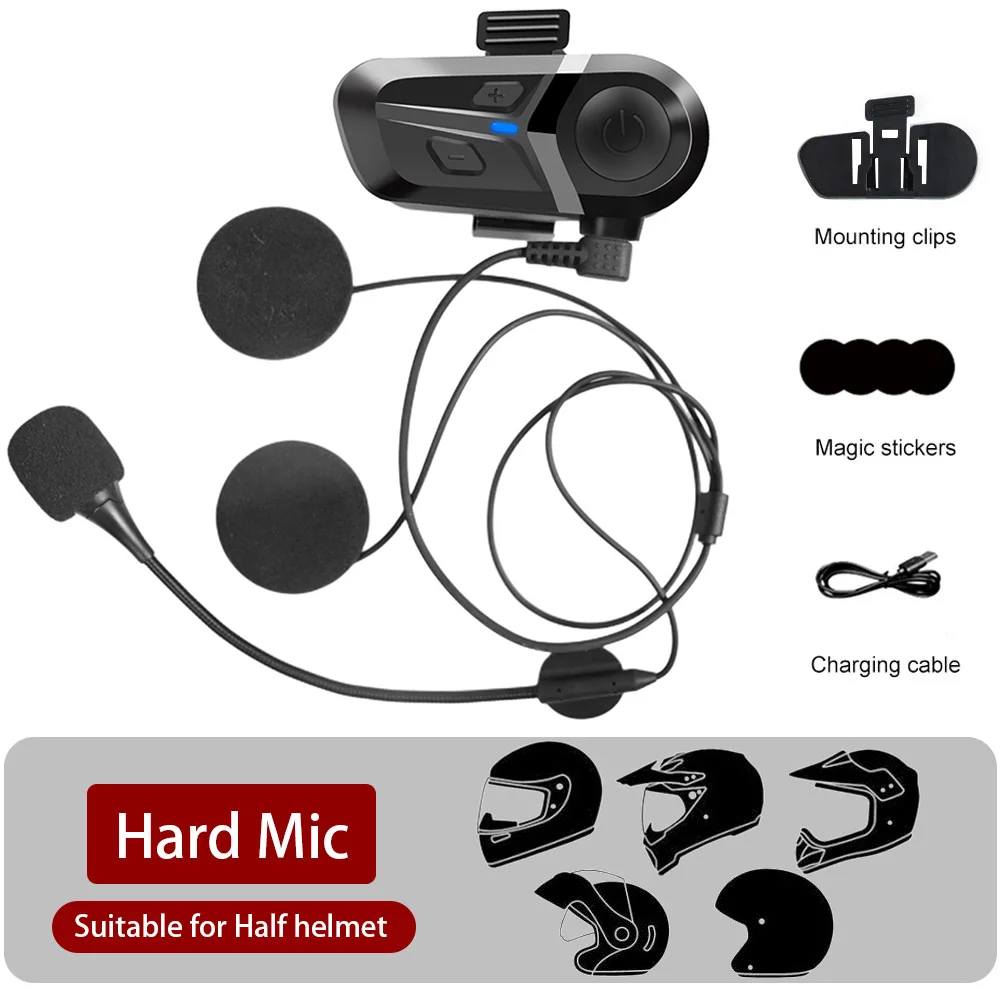 Bluetooth 5.3 draadloze motorhelm headset handsfree bellen telefoon motorfiets waterdichte oortelefoon muziekspeler moto helm