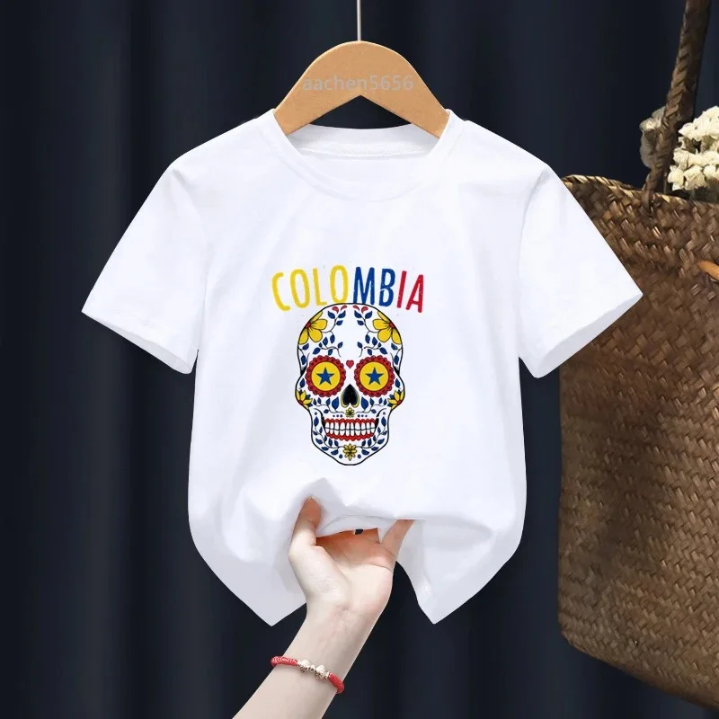 Colombia New Funny T-Shirt Boys Boy T Shirt Fashion O-Neck Kids Short Sleeve Tees Printing Children White Clothing