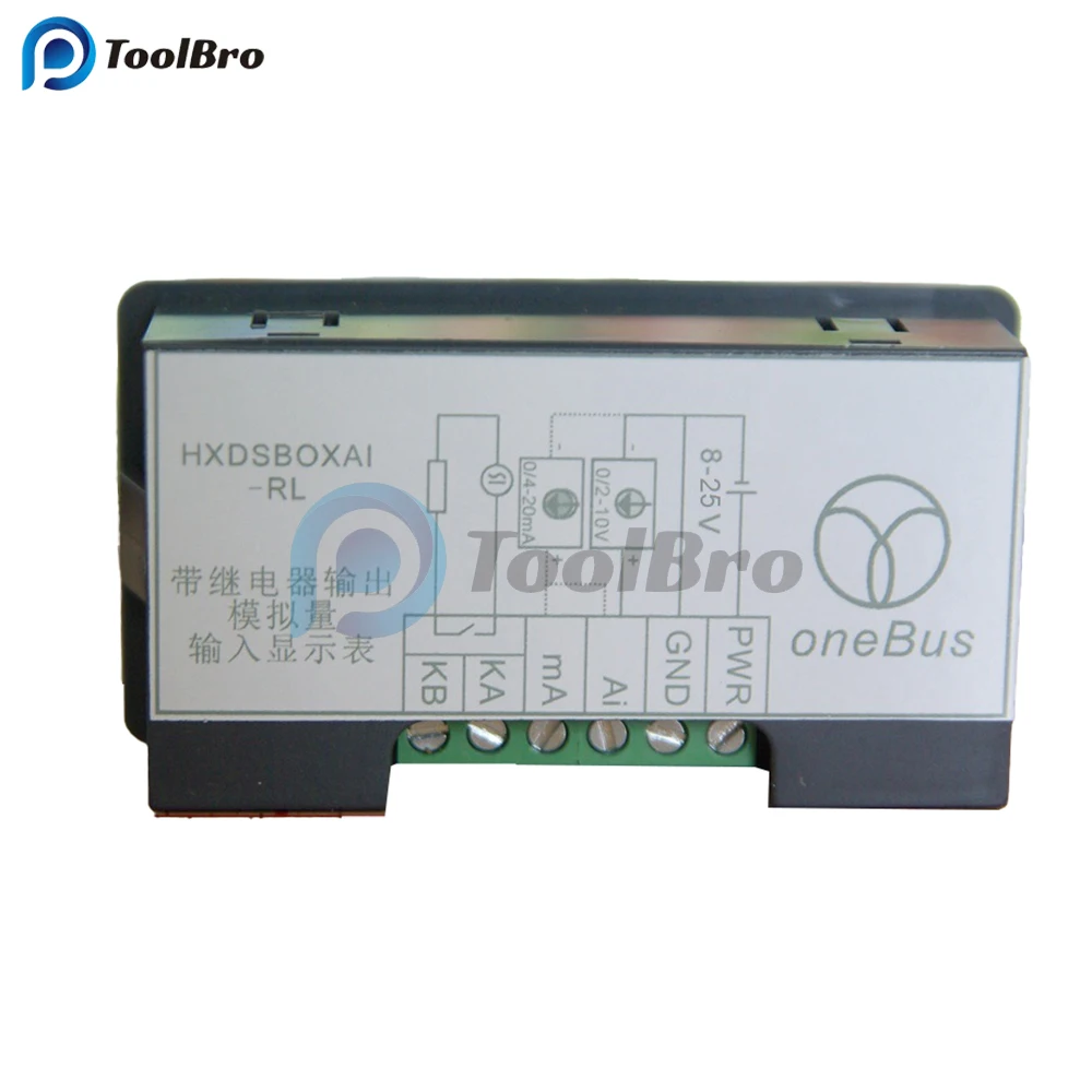Imagem -03 - Medidor de Exibição Digital 010v 020ma 2-10v 4-20ma Display de Entrada Analógico para Transmissor Freqüência Velocidade Pressão Nível de Água