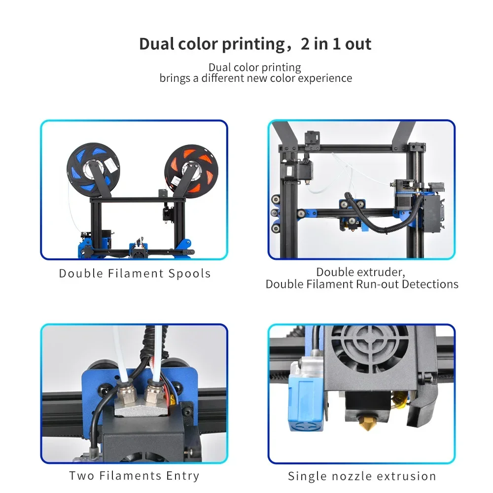 Tronxy Wholesale Price 3d Printer XY-2 PRO-2E 3d Printer Print for Beginners Multicolor Multi Color