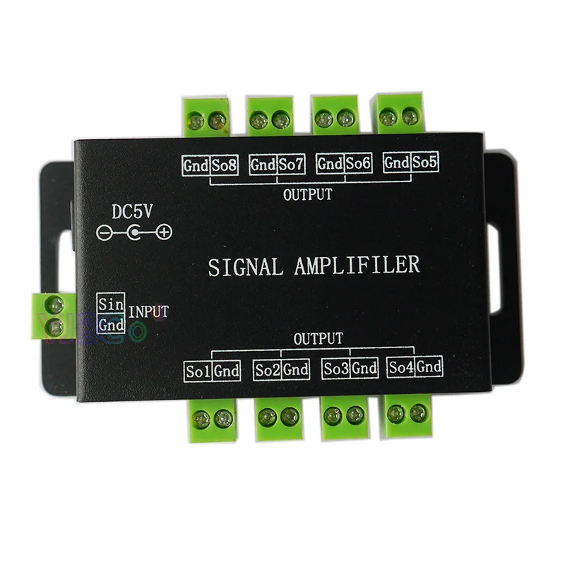 DC 5V 12V LED Signal Amplifier via SPI output signal Symphony 8 control group Amplifier full  color LED Strip Tape repeater