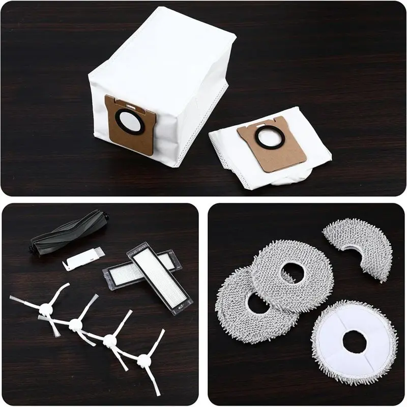 ABGH-For Dreame L10s Ultra / L10 Ultra / X20+ Robot Vacuum Cleaner Main Side Brush Hepa Filter Mop Cloth Dust Bags