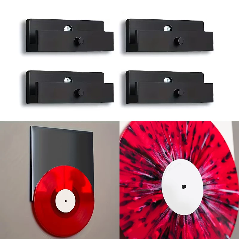 Space-Saving Retro Vinyl Record Wall Mount Bracket Home Album Display Holder