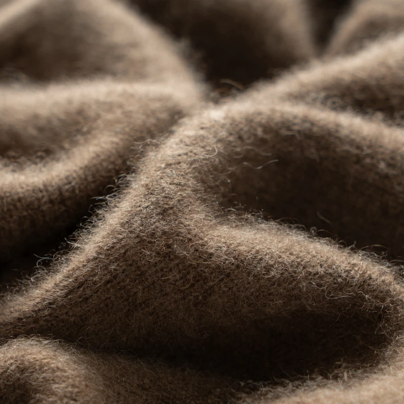 Luxury Men's Heavy Duty Thickened 100% Pure Goat Cashmere Sweater Vintage Style Hooded Zipper Cardigan Soft Comfortable Sweater