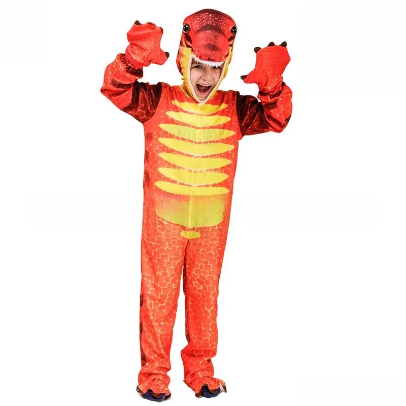 Fsia de Dinossauro Infantil acão para Festa de loween Fsia de Interpretação Infantil Traje Tradicional Chinês