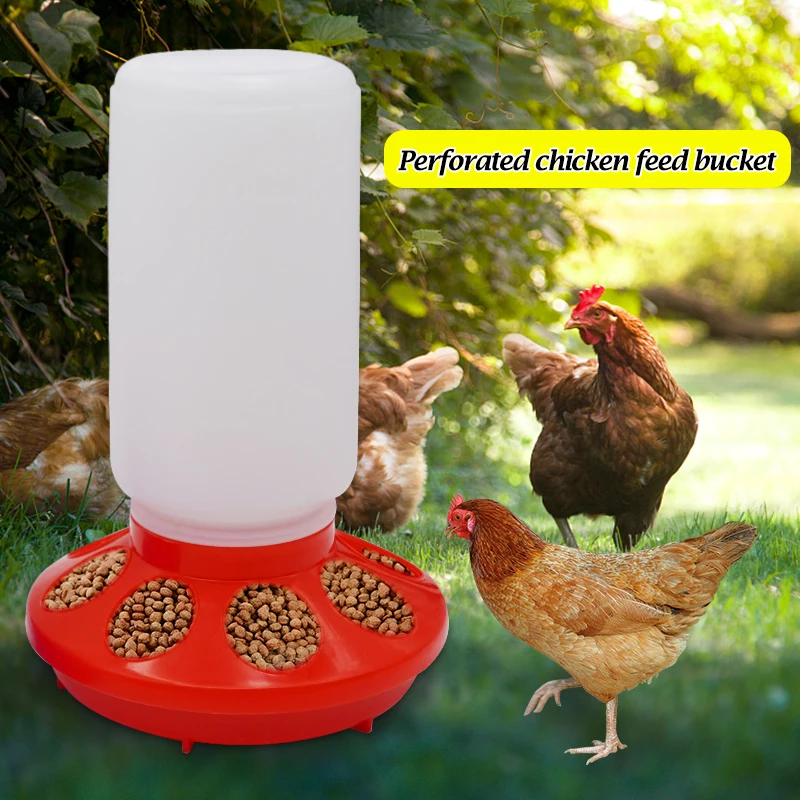 Chicken Water Drinker Feeder 1L Capacity, Poultry Feeder Bowls, Farm Birds Chick Hen Quail Feeding Food Bucket Dispenser 1 Pcs