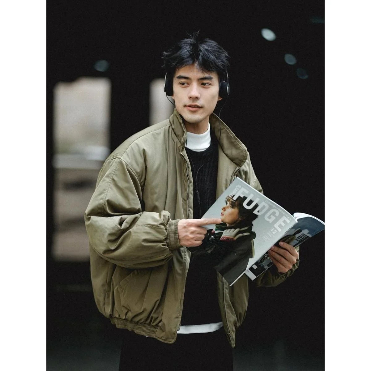 

Ретро-куртка мужская демисезонная однотонная из хлопка с воротником-стойкой, теплая рабочая куртка-пилот свободного кроя из полиэфирного волокна с длинными рукавами