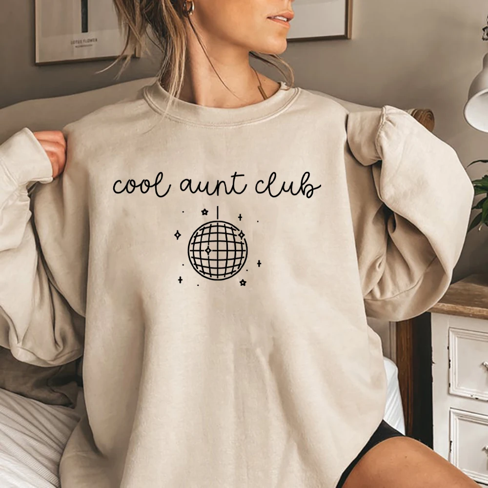 Cool Aunts Club Sweatshirt New Aunt Valentines Day Gift Shirt Best Auntie Sweater Pregnancy Announcement Reveal Sweatshirts